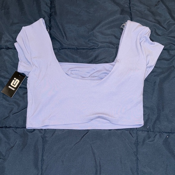 Ideology Light Purple Crop Top Square Neck Short Sleeve | Size M | NWT - Picture 4 of 7